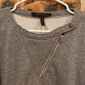 BCBGMaxAzria Tallulah soft button zip crewneck sweatshirt, pockets, Women’s S